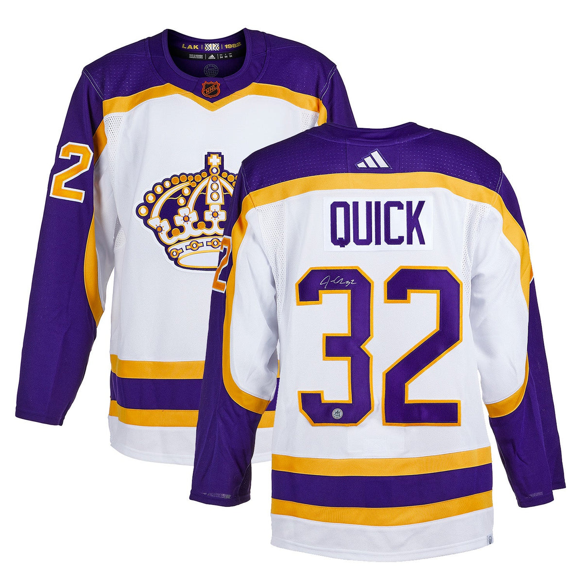 Jonathan Quick Signed Los Angeles Kings Reverse Retro 2.0 adidas Jersey product image 3, provided for visual reference and