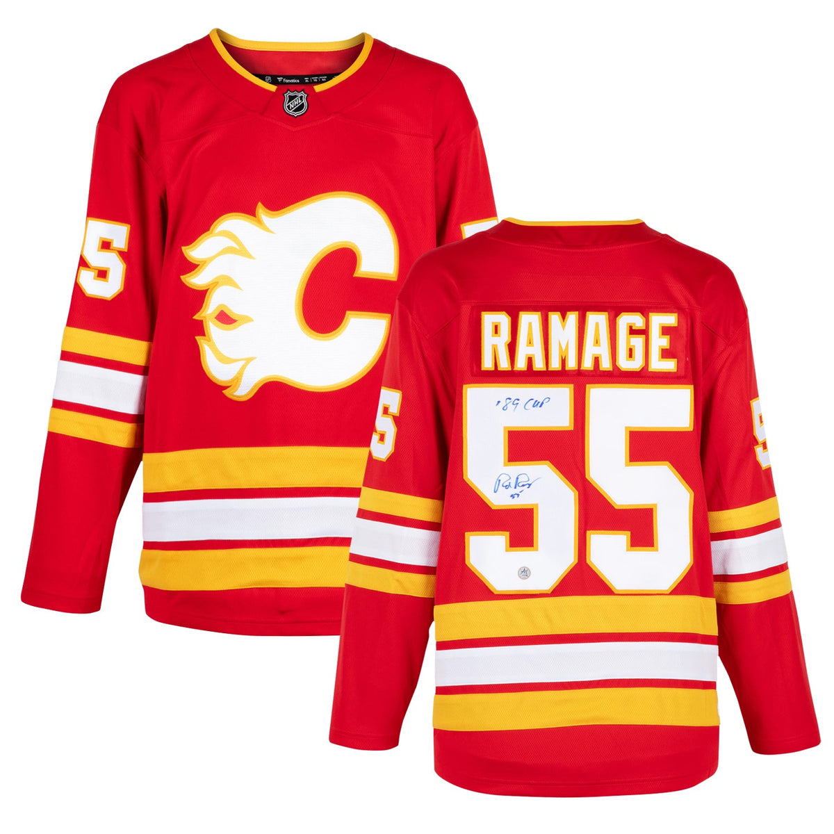Rob Ramage Signed Calgary Flames Fanatics Breakaway Jersey product image 3, provided for visual reference and product detail