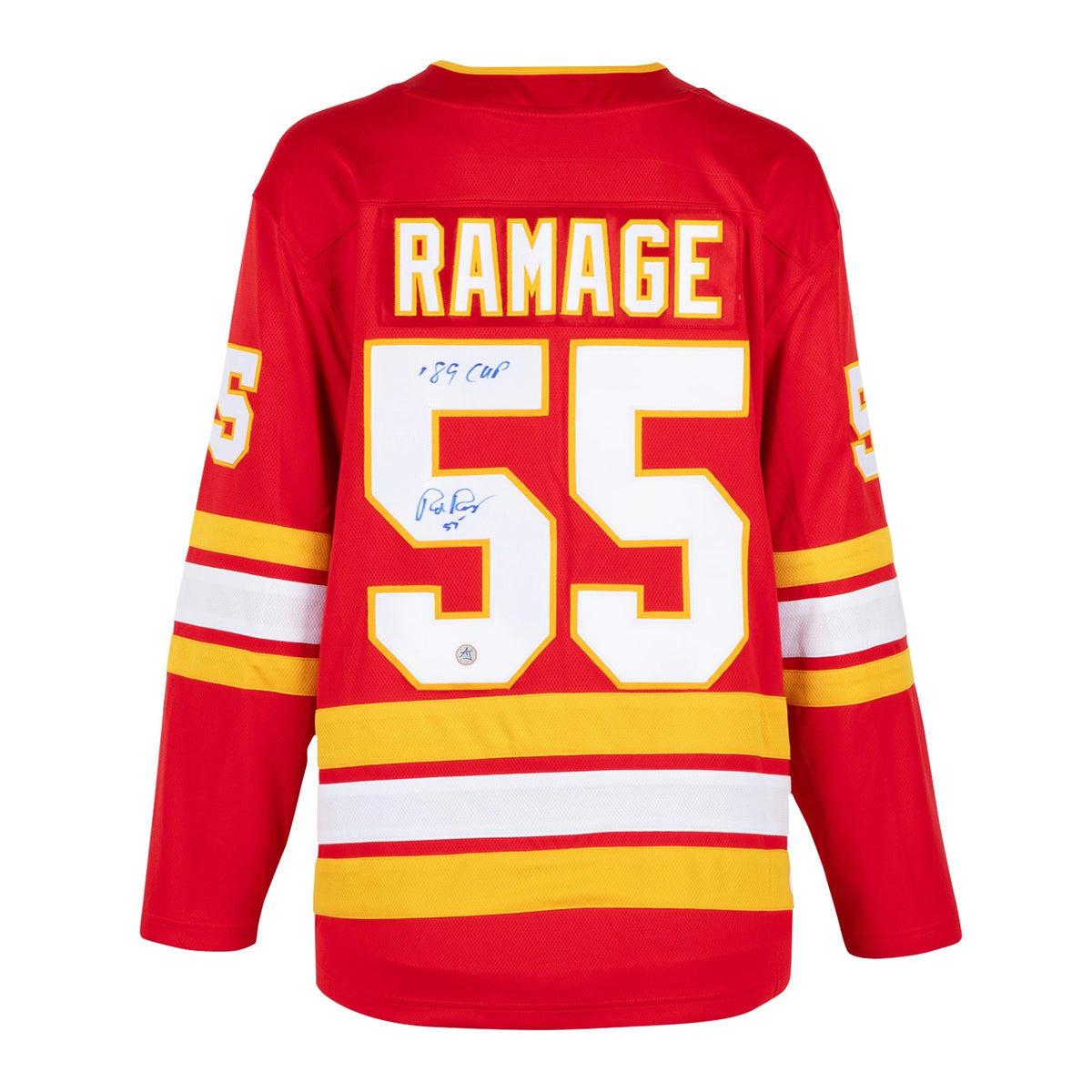 Rob Ramage Signed Calgary Flames Fanatics Breakaway Jersey product image 1, provided for visual reference and product detail