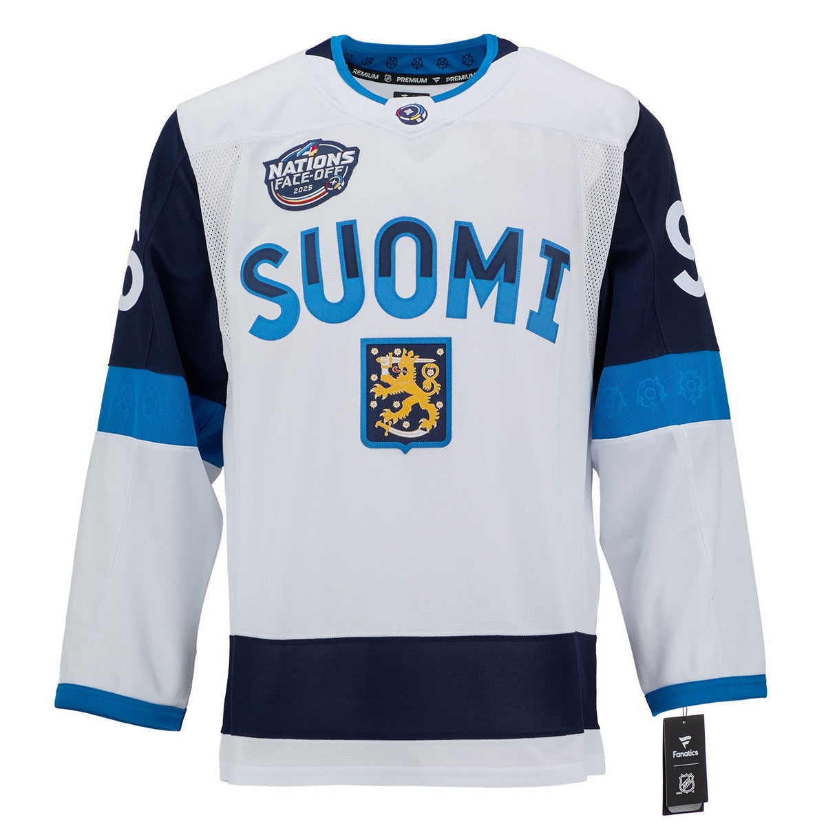Mikko Rantanen Signed Team Finland 4 Nations Face-Off Fanatics Premium Jersey product image 2, provided for visual reference