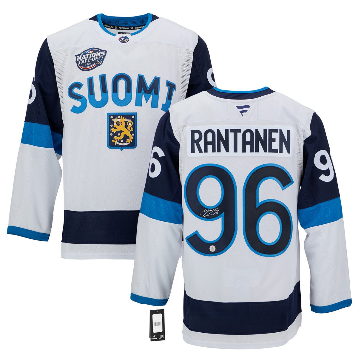 Mikko Rantanen Signed Team Finland 4 Nations Face-Off Fanatics Premium Jersey product image 3, provided for visual reference