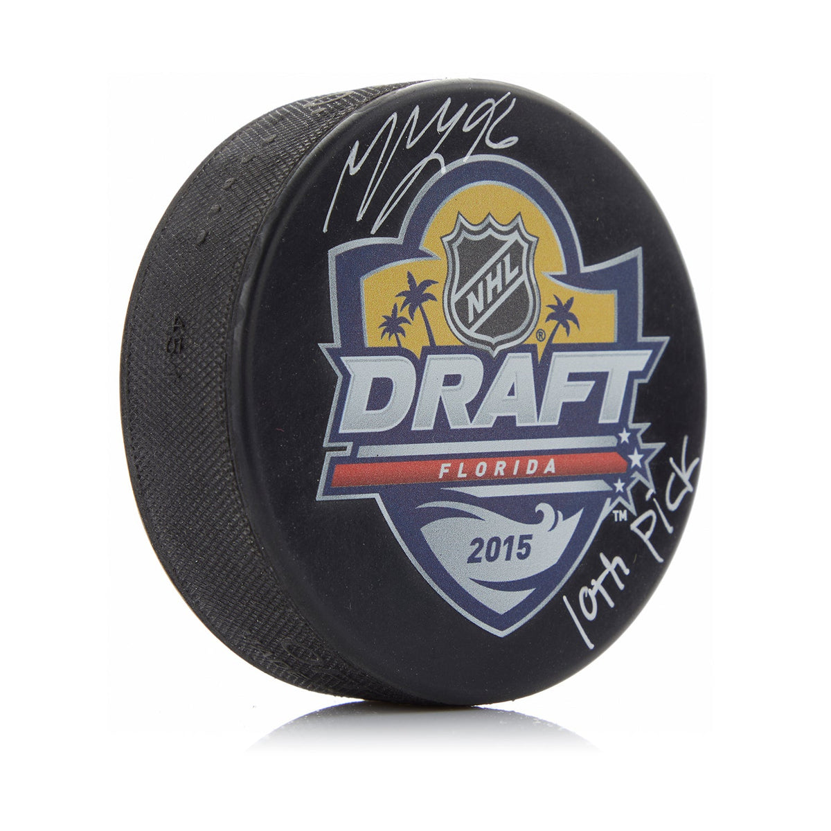 Mikko Rantanen Signed 2015 NHL Entry Draft Puck with 10th Pick Note product image 1, provided for visual reference and