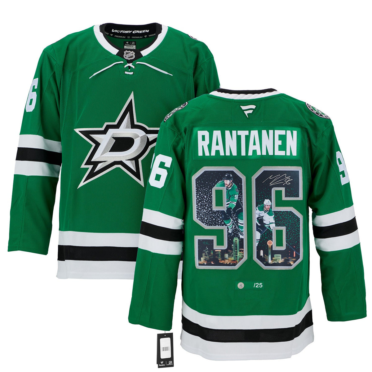 Mikko Rantanen Signed Dallas Stars Night Skyline Art Jersey #/25 product image 3, provided for visual reference and product
