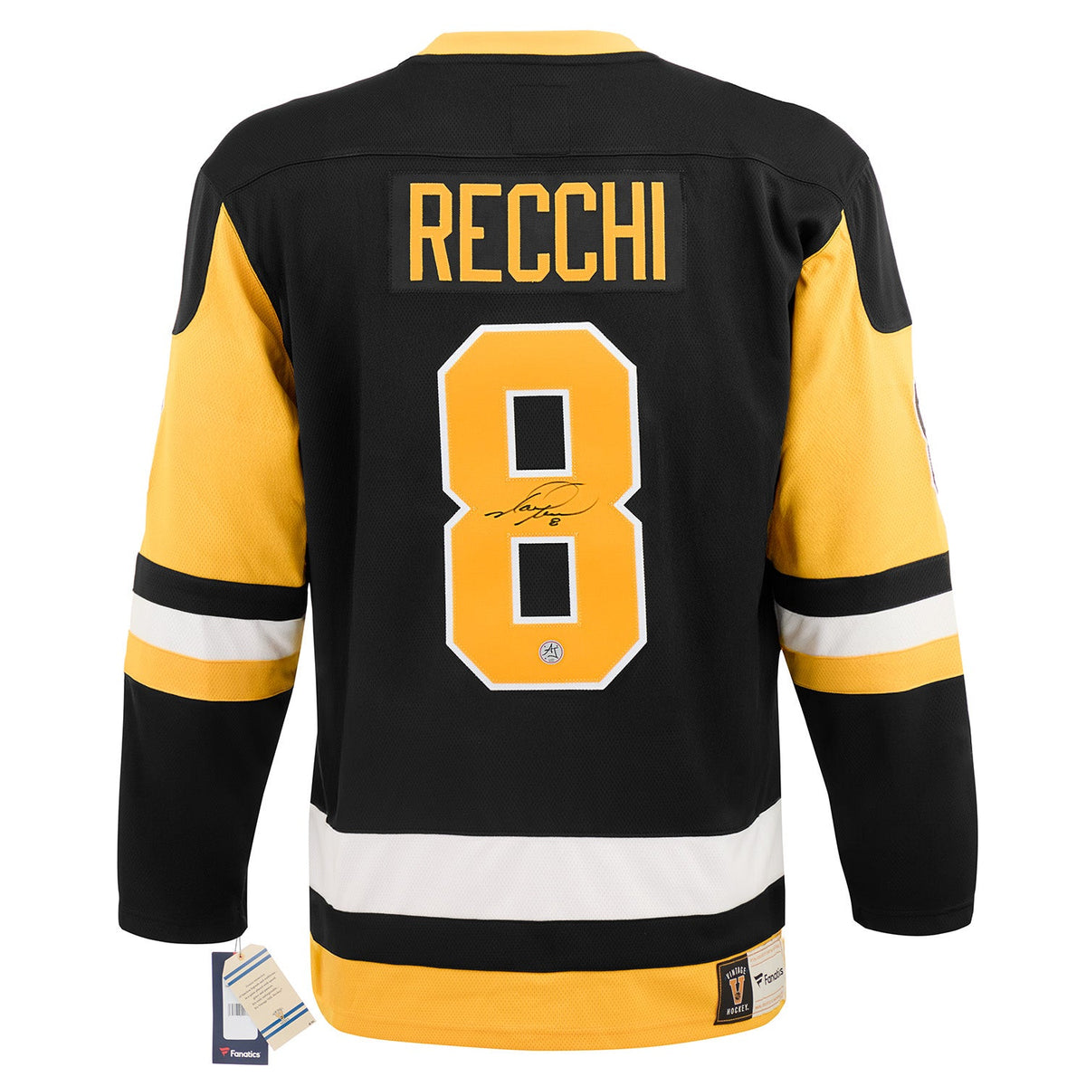 Mark Recchi Signed Pittsburgh Penguins Throwback Breakaway Jersey product image 1, provided for visual reference and product