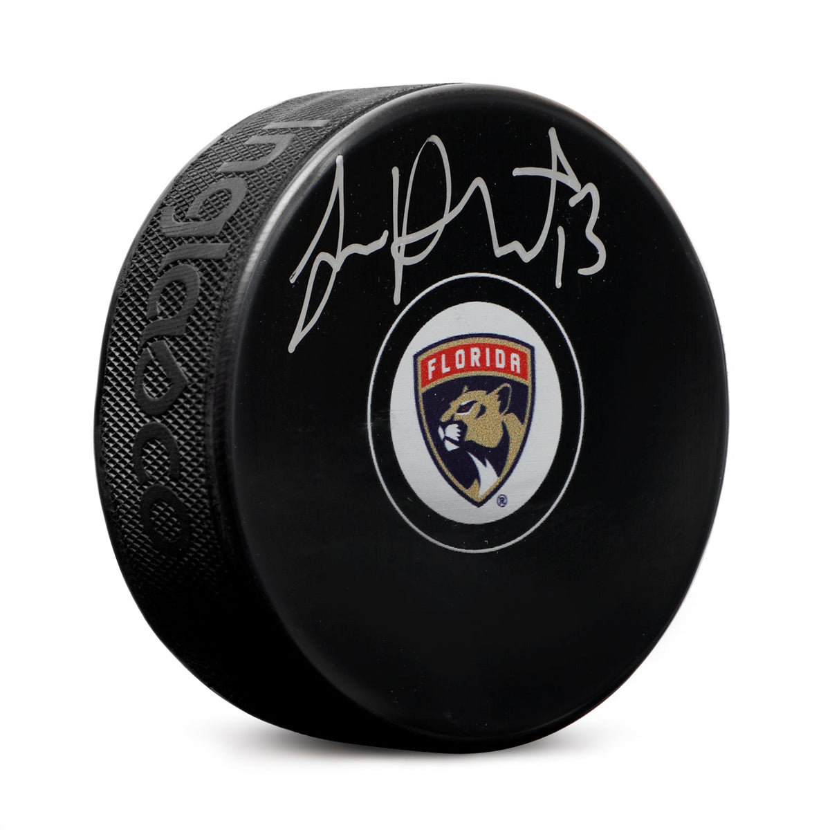 Sam Reinhart Autographed Florida Panthers Hockey Puck product image 1, provided for visual reference and product detail