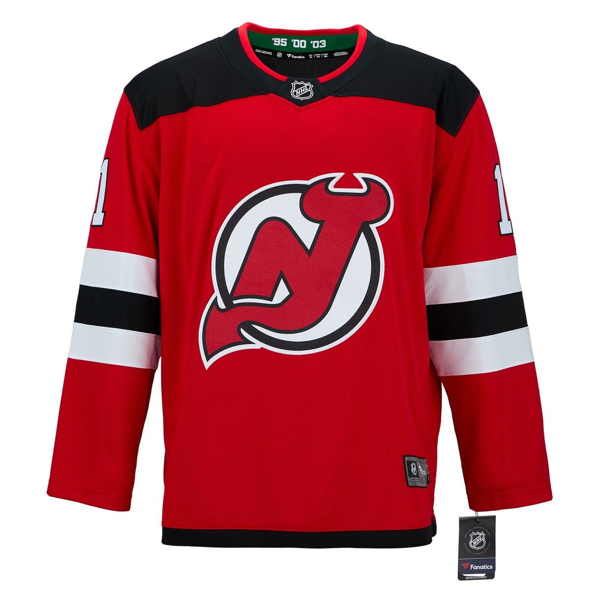 Chico Resch Signed New Jersey Devils Fanatics Breakaway Jersey product image 2, provided for visual reference and product