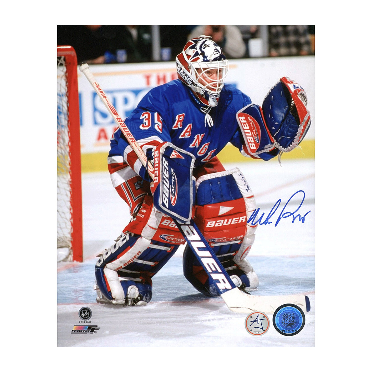 Mike Richter New York Rangers Autographed Goalie 8x10 Photo product image 1, provided for visual reference and product