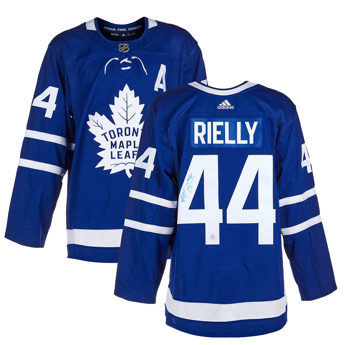 Morgan Rielly Autographed Toronto Maple Leafs Blue adidas Jersey product image 3, provided for visual reference and product