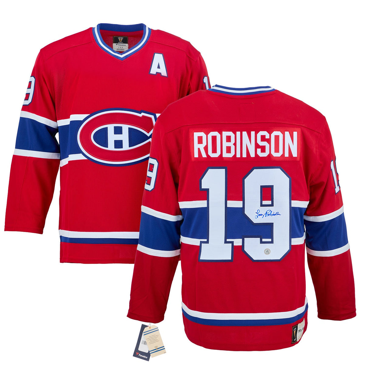 Larry Robinson Autographed Montreal Canadiens Fanatics Throwback Jersey product image 3, provided for visual reference and