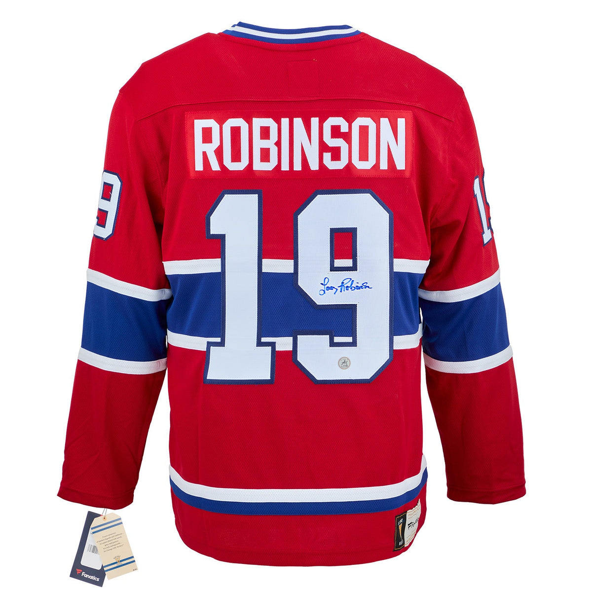 Larry Robinson Autographed Montreal Canadiens Fanatics Throwback Jersey product image 1, provided for visual reference and