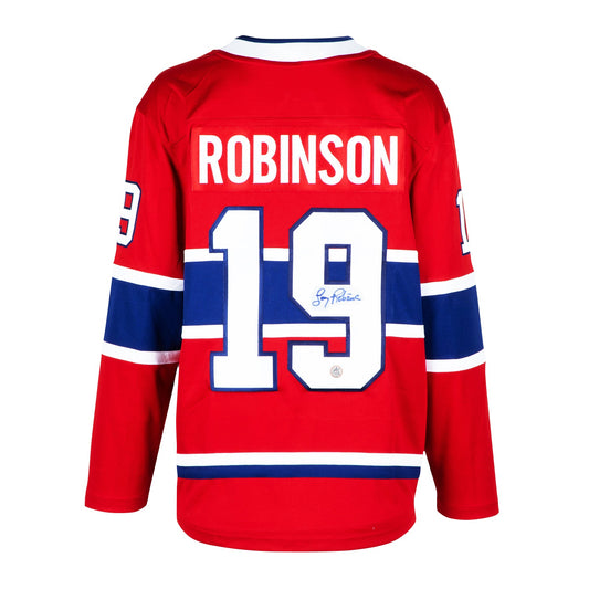Larry Robinson Autographed Montreal Canadiens Red Fanatics Breakaway Jersey product image 1, provided for visual reference