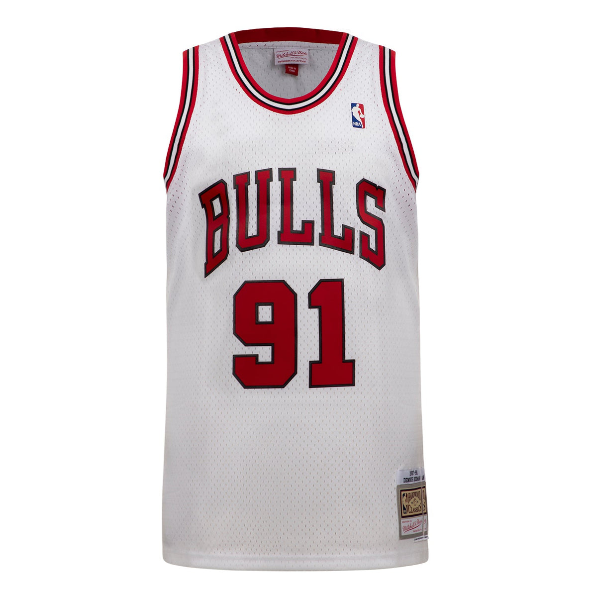 Dennis Rodman Signed Chicago Bulls Mitchell & Ness Jersey with Note product image 2, provided for visual reference and