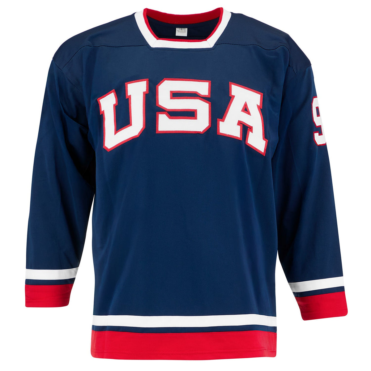 Jeremy Roenick Autographed Team USA Custom Hockey Nation Jersey product image 2, provided for visual reference and product