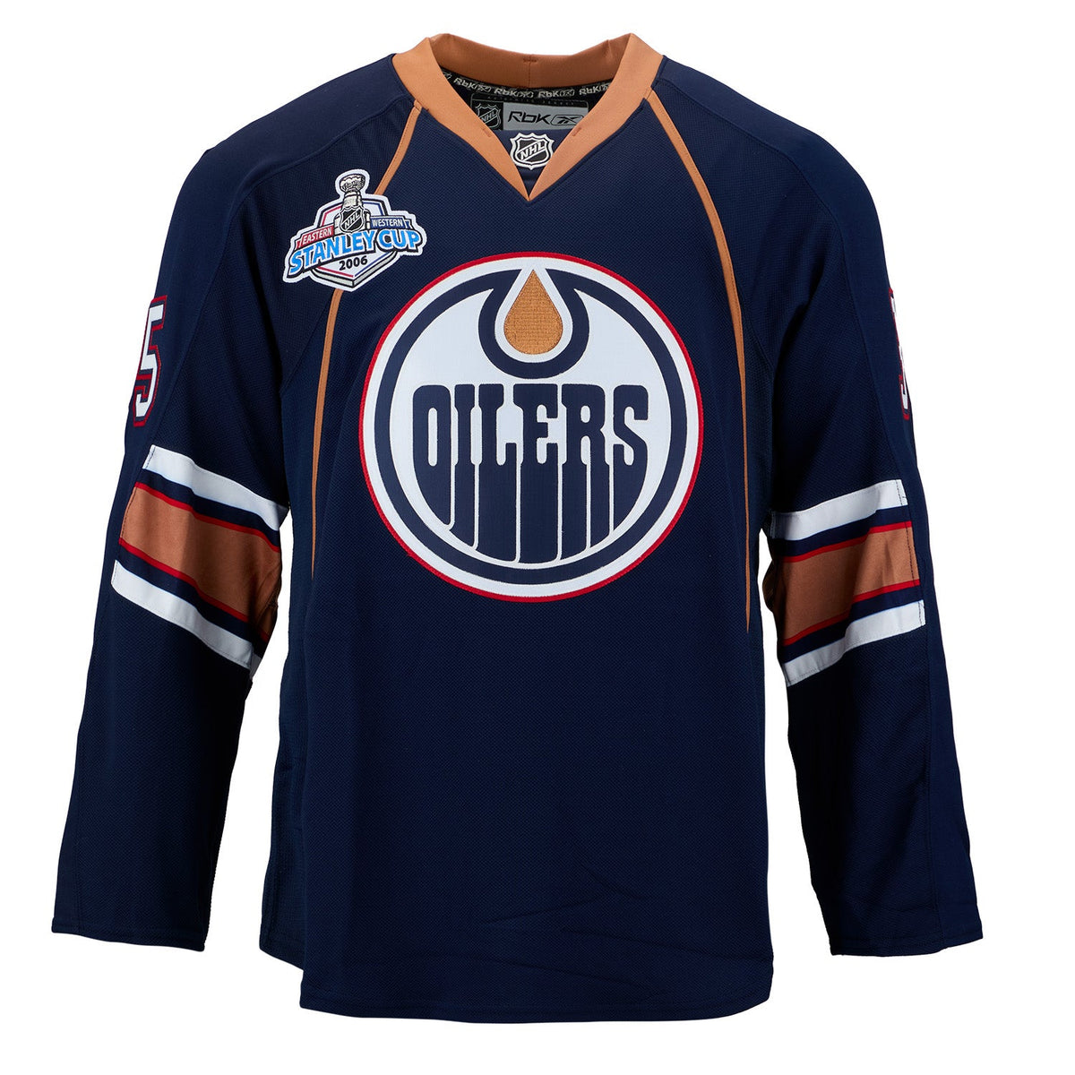 Dwayne Roloson Signed Edmonton Oilers 2006 Cup Finals Vintage Reebok Edge Jersey product image 2, provided for visual