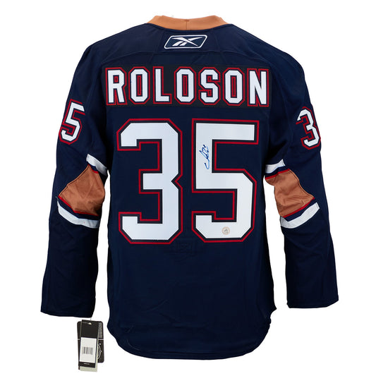 Dwayne Roloson Signed Edmonton Oilers 2006 Cup Finals Vintage Reebok Edge Jersey product image 1, provided for visual
