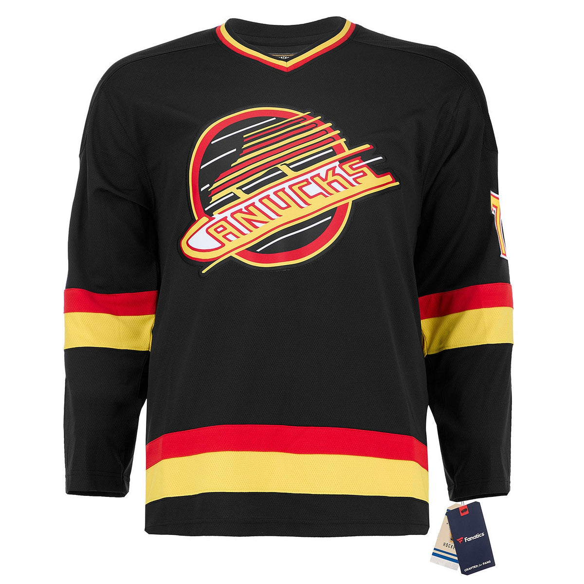 Cliff Ronning Signed Vancouver Canucks Black Fanatics Throwback Jersey product image 2, provided for visual reference and