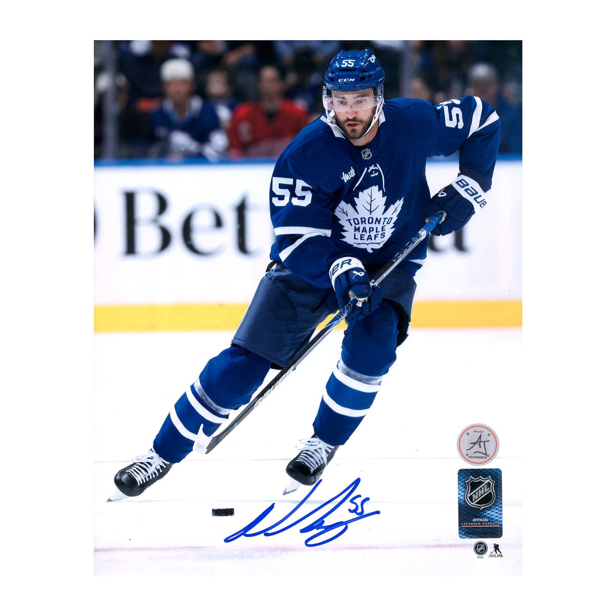 Nic Roy Autographed Toronto Maple Leafs Game Action 8x10 Photo product image 1, provided for visual reference and product