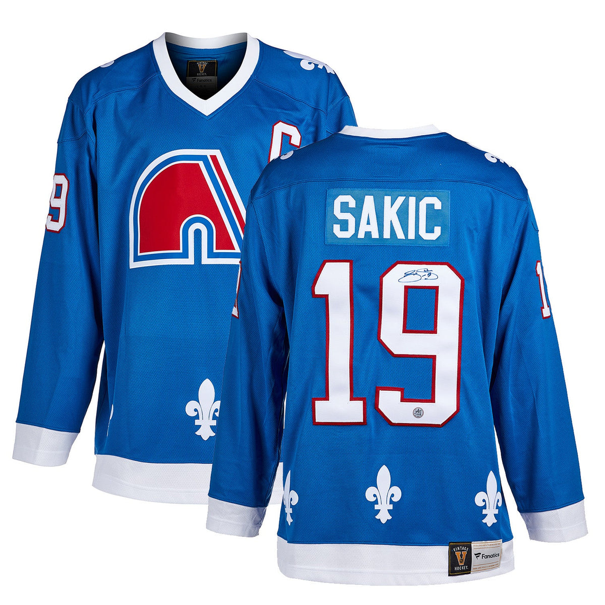 Joe Sakic Autographed Quebec Nordiques Fanatics Throwback Jersey product image 3, provided for visual reference and product