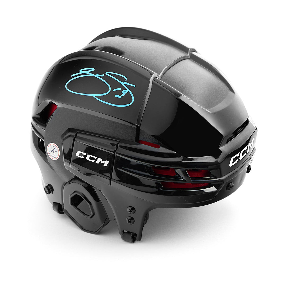 Joe Sakic Autographed Black CCM Hockey Helmet product image 1, provided for visual reference and product detail review