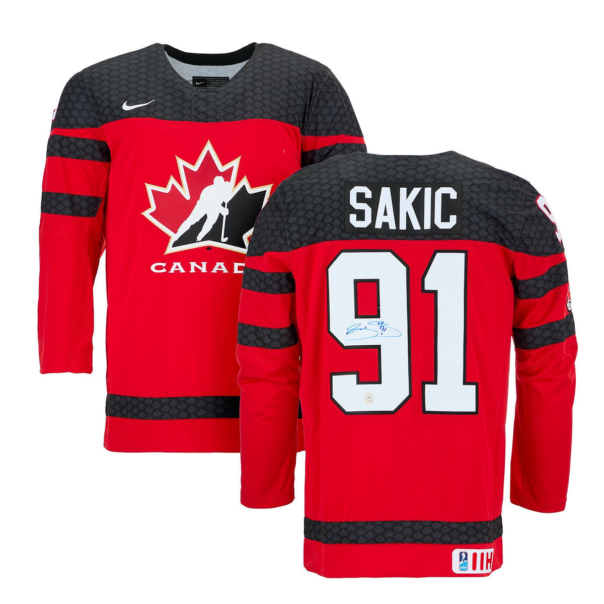 Joe Sakic Autographed Team Canada Red Nike Hockey Jersey product image 3, provided for visual reference and product detail