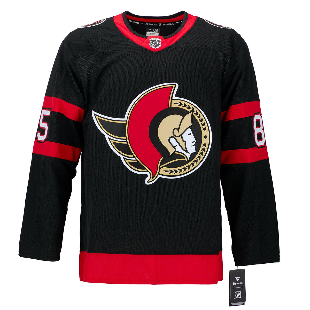 Jake Sanderson Autographed Ottawa Senators Fanatics Premium Jersey product image 2, provided for visual reference and