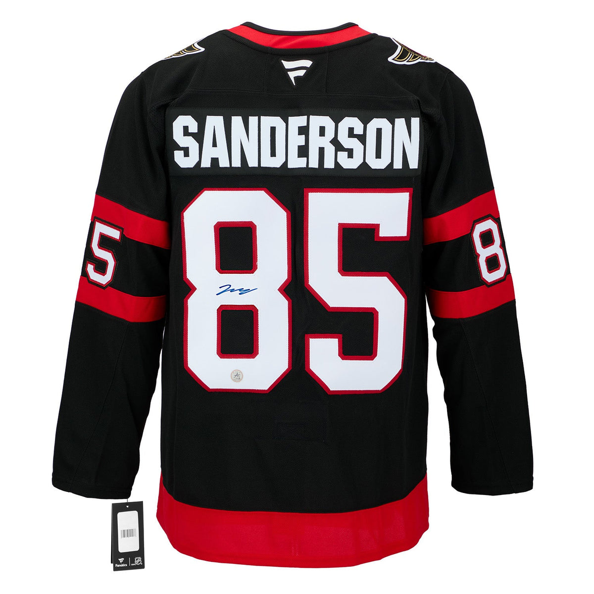 Jake Sanderson Autographed Ottawa Senators Fanatics Premium Jersey product image 1, provided for visual reference and