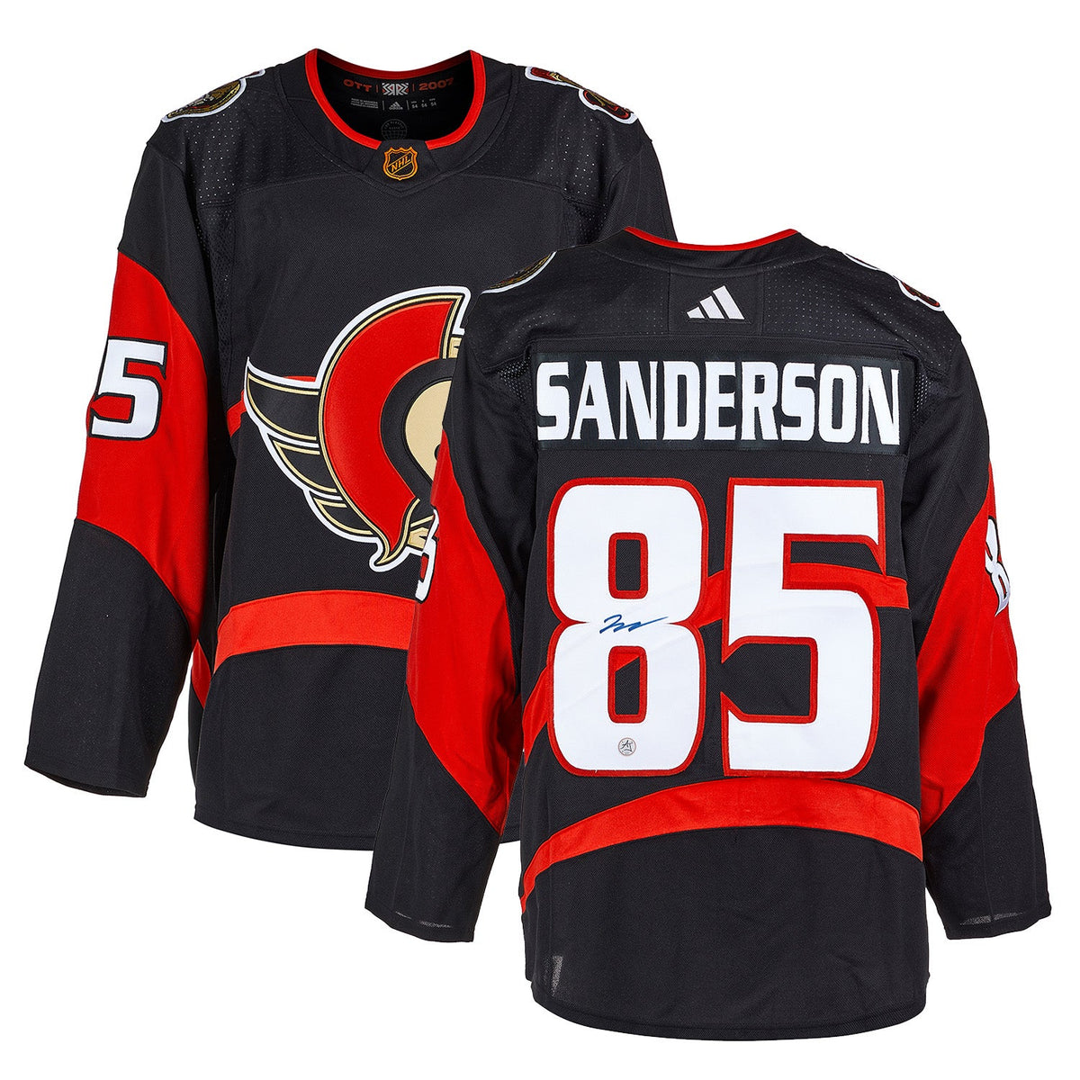 Jake Sanderson Signed Ottawa Senators Reverse Retro 2.0 adidas Jersey product image 3, provided for visual reference and