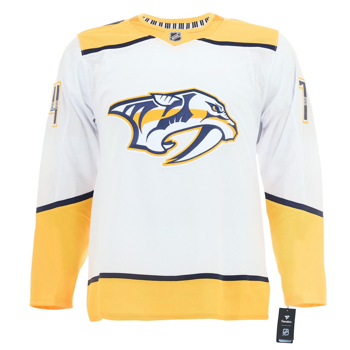 Juuse Saros Signed Nashville Predators White Fanatics Premium Jersey product image 2, provided for visual reference and