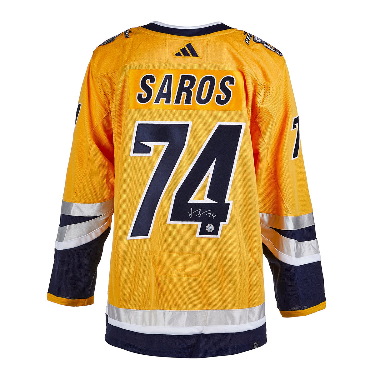 Juuse Saros Signed Nashville Predators Reverse Retro 2.0 adidas Jersey product image 1, provided for visual reference and