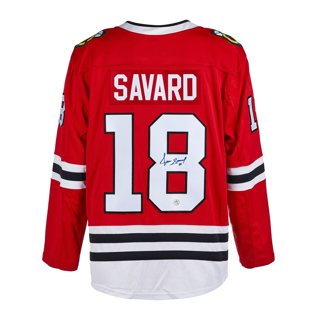 Denis Savard Autographed Chicago Blackhawks Fanatics Breakaway Jersey product image 1, provided for visual reference and