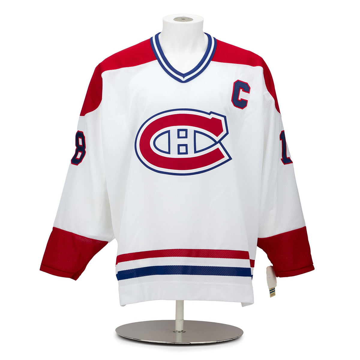 Serge Savard Montreal Canadiens Signed Career Stats CCM Jersey #9/18 product image 2, provided for visual reference and