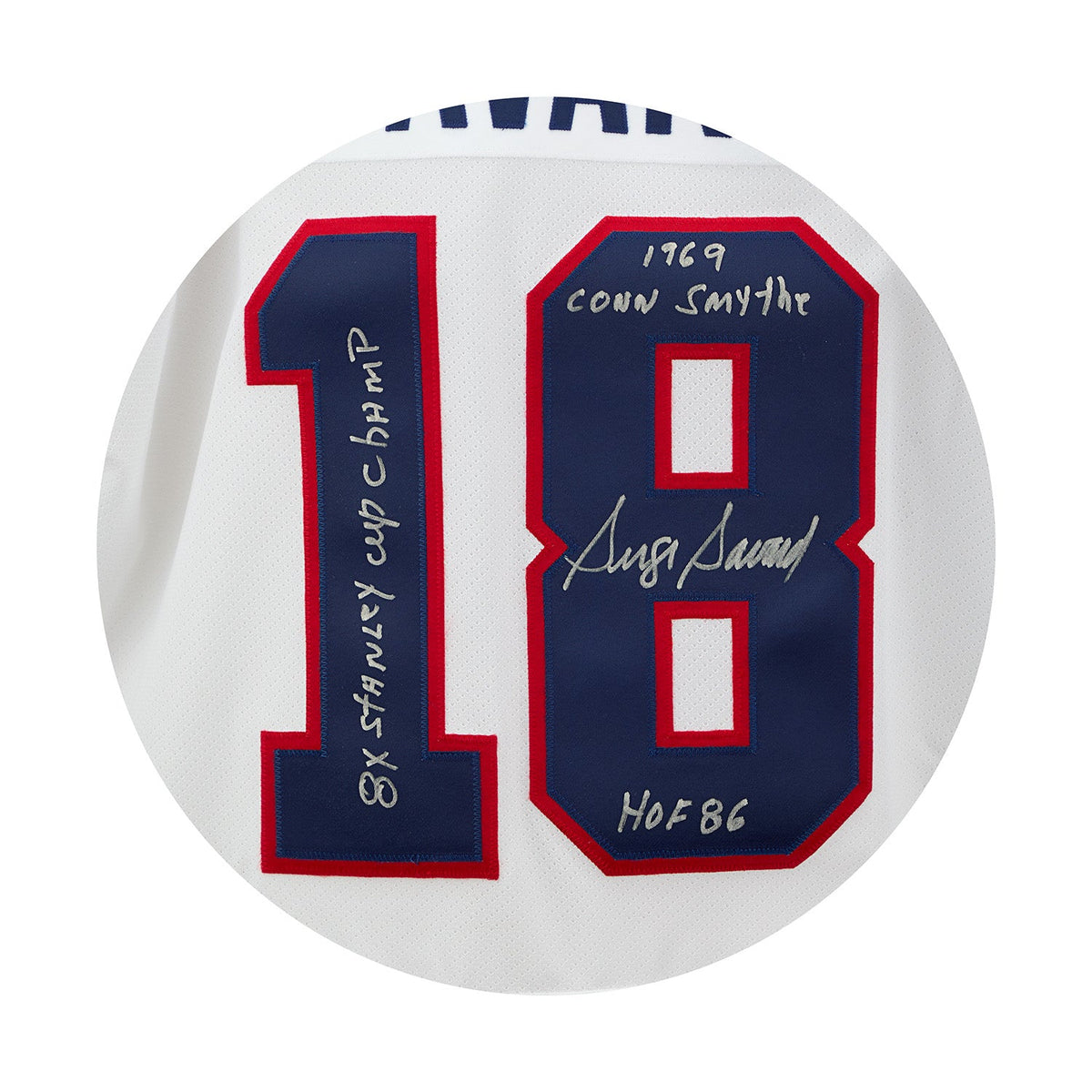 Serge Savard Montreal Canadiens Signed Career Stats CCM Jersey #9/18 product image 3, provided for visual reference and