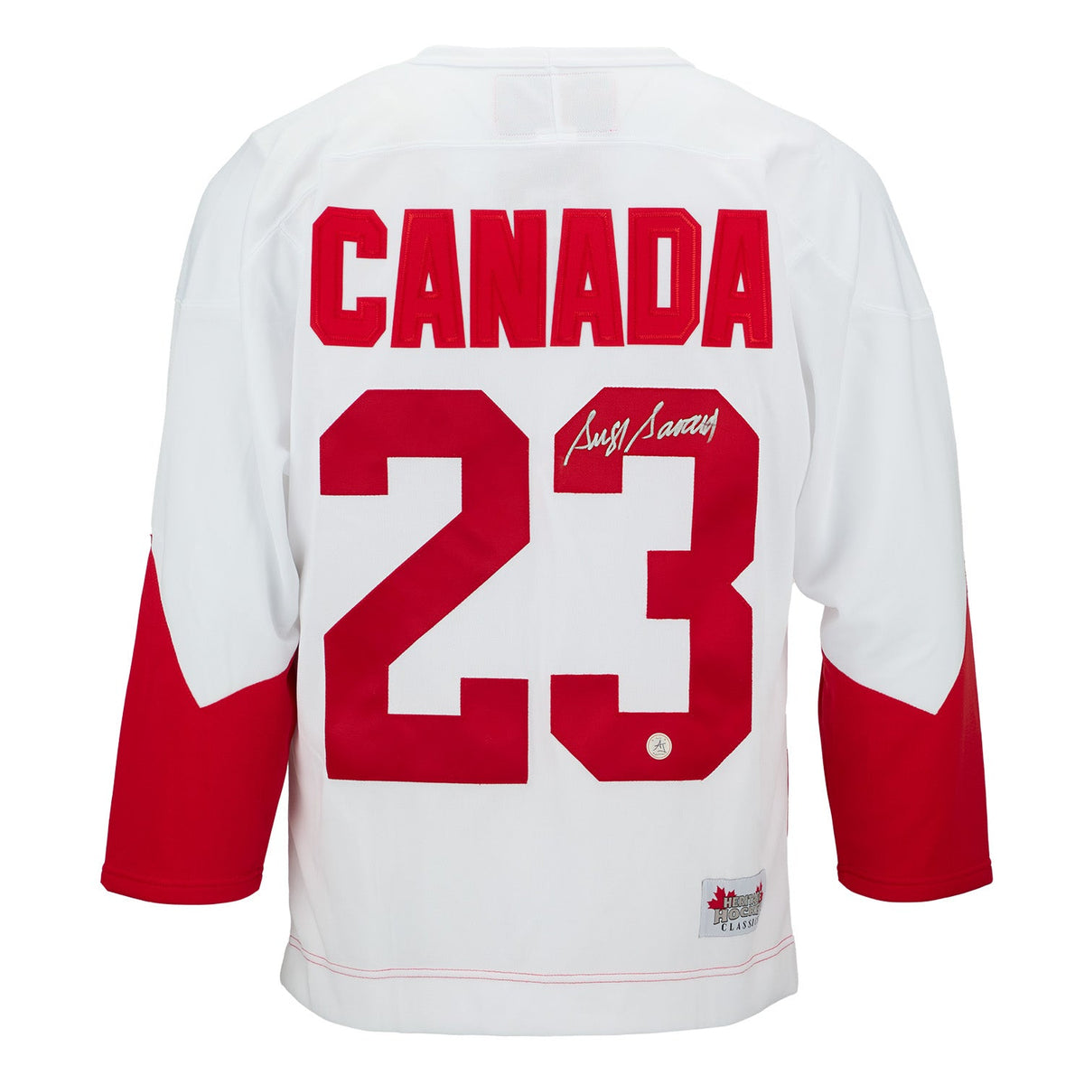 Serge Savard Autographed Team Canada 1972 Summit Series Jersey product image 1, provided for visual reference and product