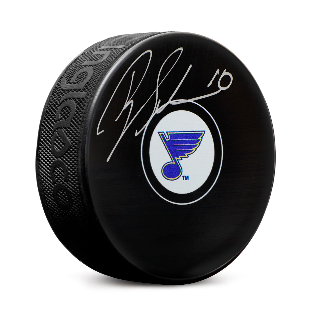 Brayden Schenn Autographed St Louis Blues Hockey Puck product image 1, provided for visual reference and product detail