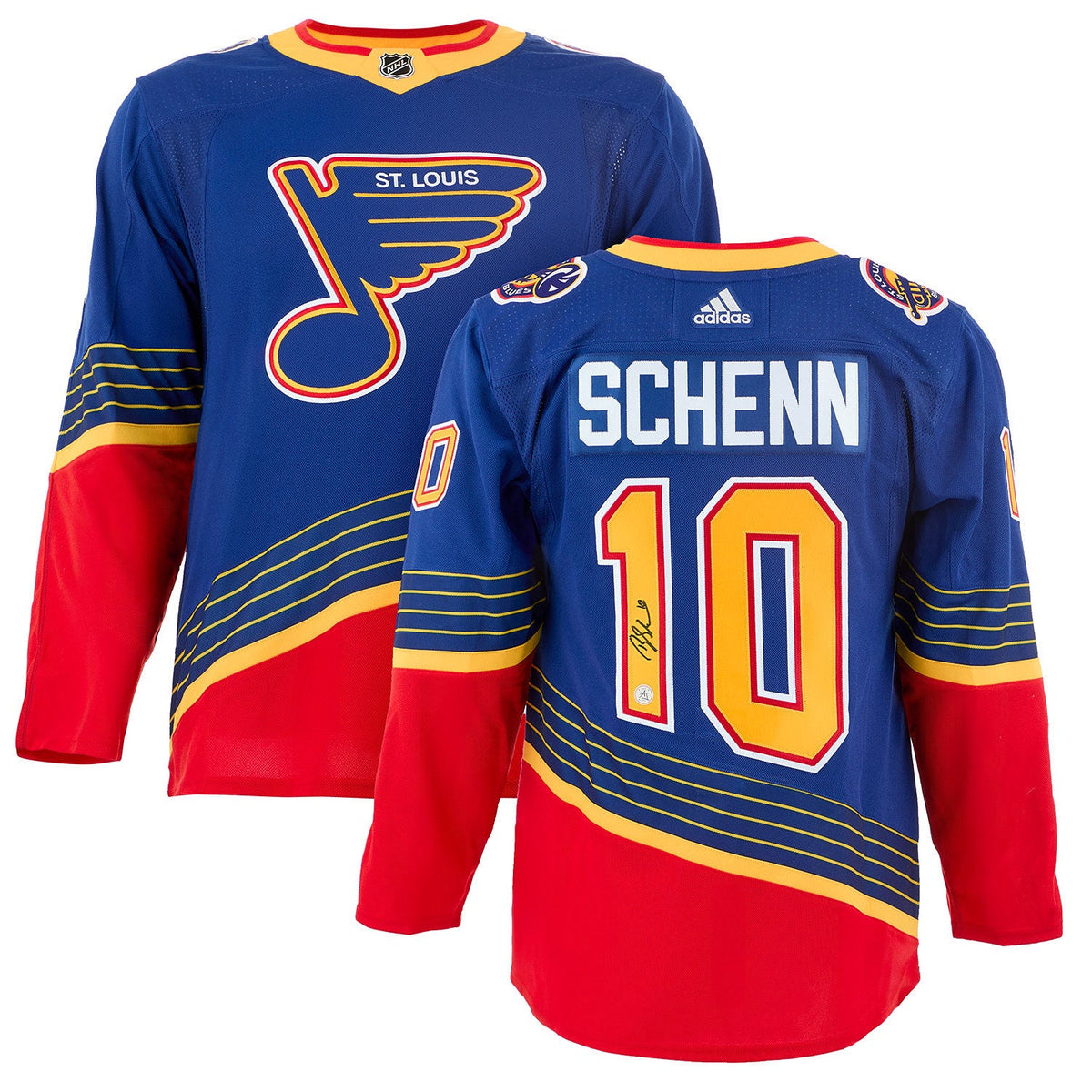 Brayden Schenn Signed St Louis Blues Sheet Music Heritage adidas Jersey product image 3, provided for visual reference and