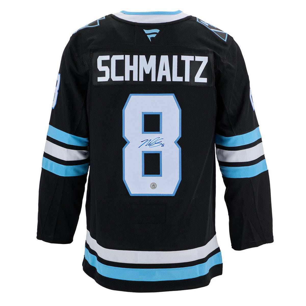 Nick Schmaltz Autographed Utah Mammoth Fanatics Premium Jersey product image 1, provided for visual reference and product