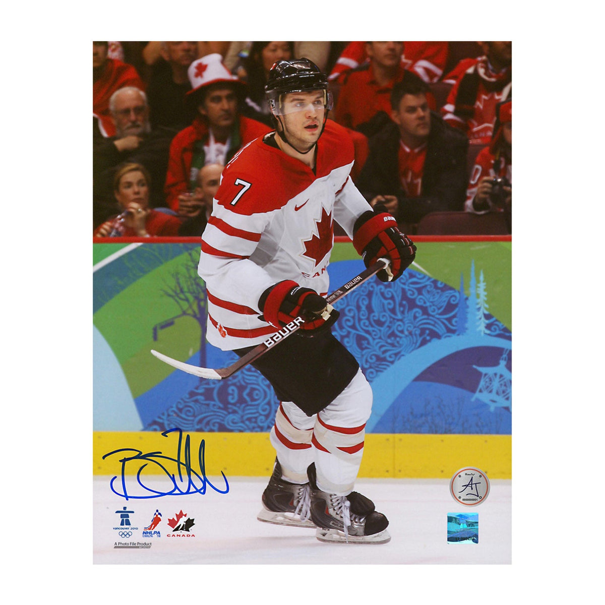 Brent Seabrook Autographed Team Canada Olympic Hockey 8x10 Photo product image 1, provided for visual reference and product