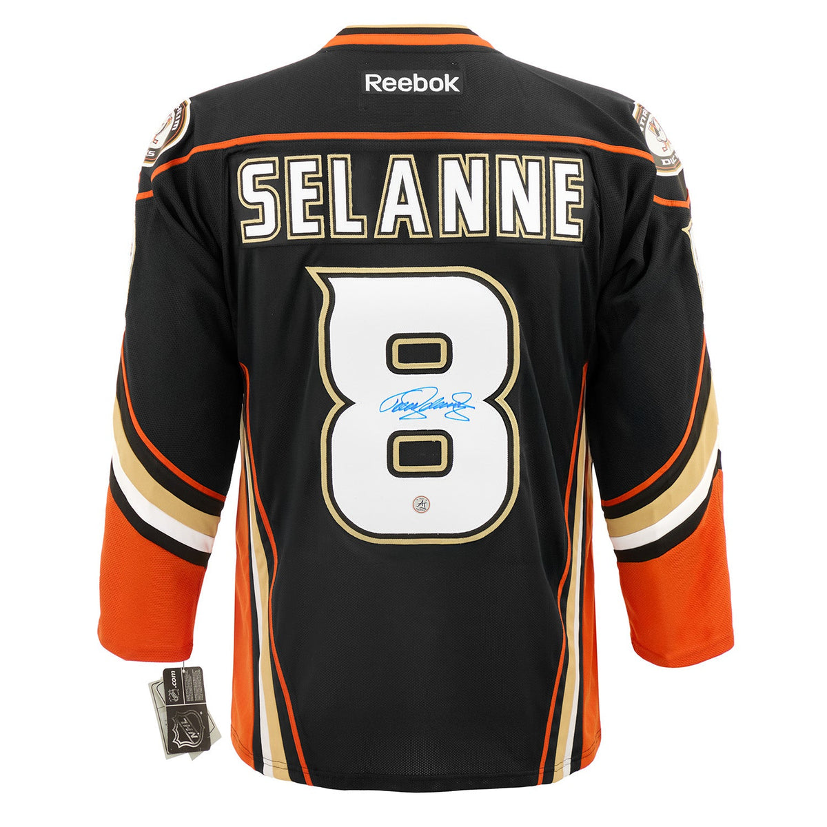 Teemu Selanne Signed Anaheim Ducks Final Season Vintage Reebok Jersey product image 1, provided for visual reference and