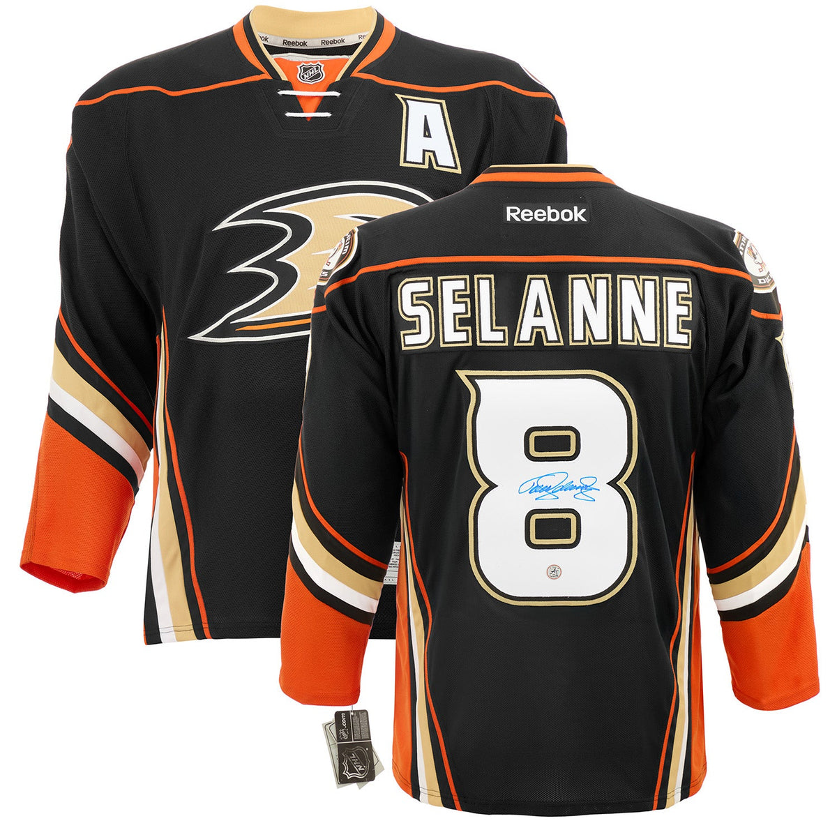 Teemu Selanne Signed Anaheim Ducks Final Season Vintage Reebok Jersey product image 3, provided for visual reference and