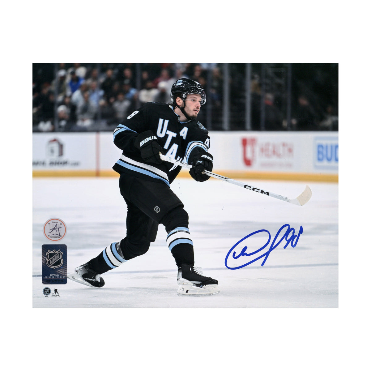 Mikhail Sergachev Signed Utah Hockey Club Point Shot 8x10 Photo product image 1, provided for visual reference and product