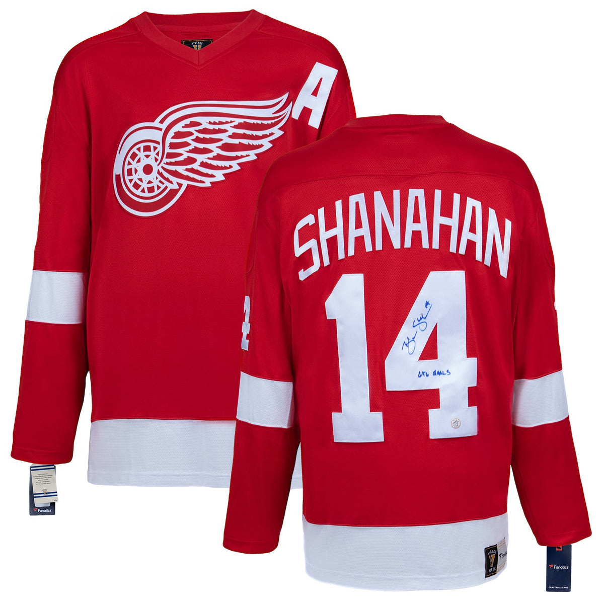 Brendan Shanahan Signed Detroit Red Wings Retro Fanatics Jersey with Goals Note product image 3, provided for visual