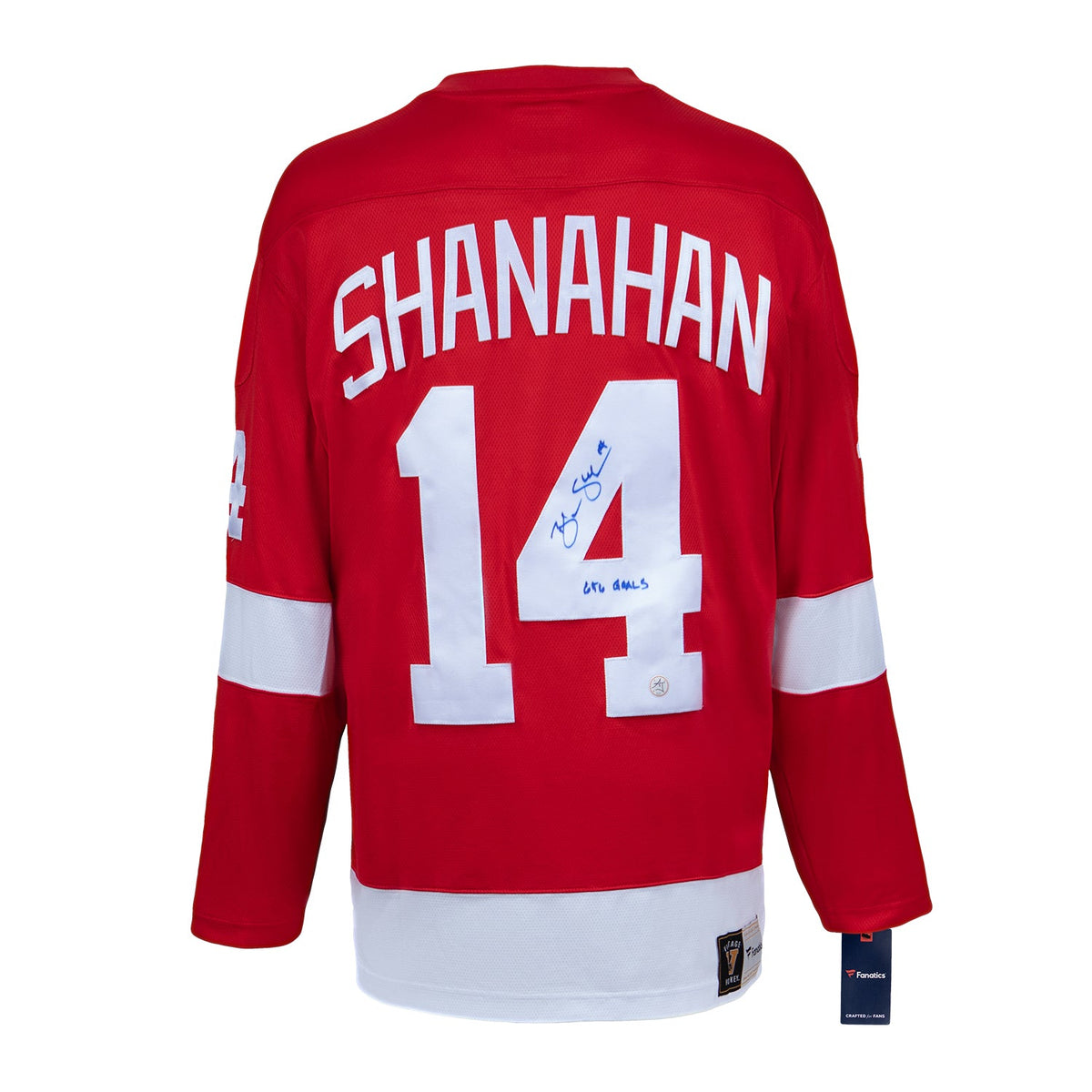 Brendan Shanahan Signed Detroit Red Wings Retro Fanatics Jersey with Goals Note product image 1, provided for visual