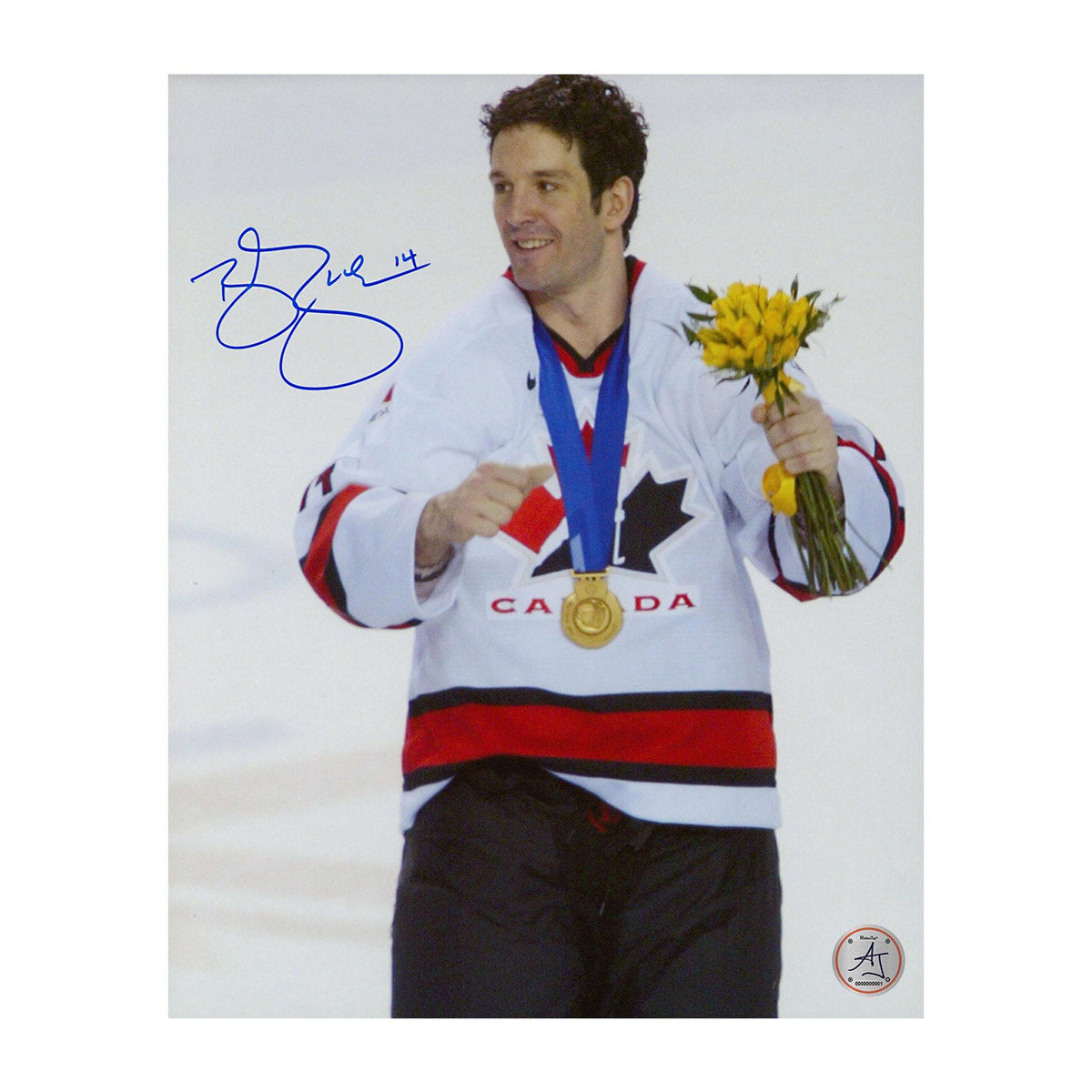 Brendan Shanahan Autographed Team Canada Olympic Gold 8x10 Photo product image 1, provided for visual reference and product