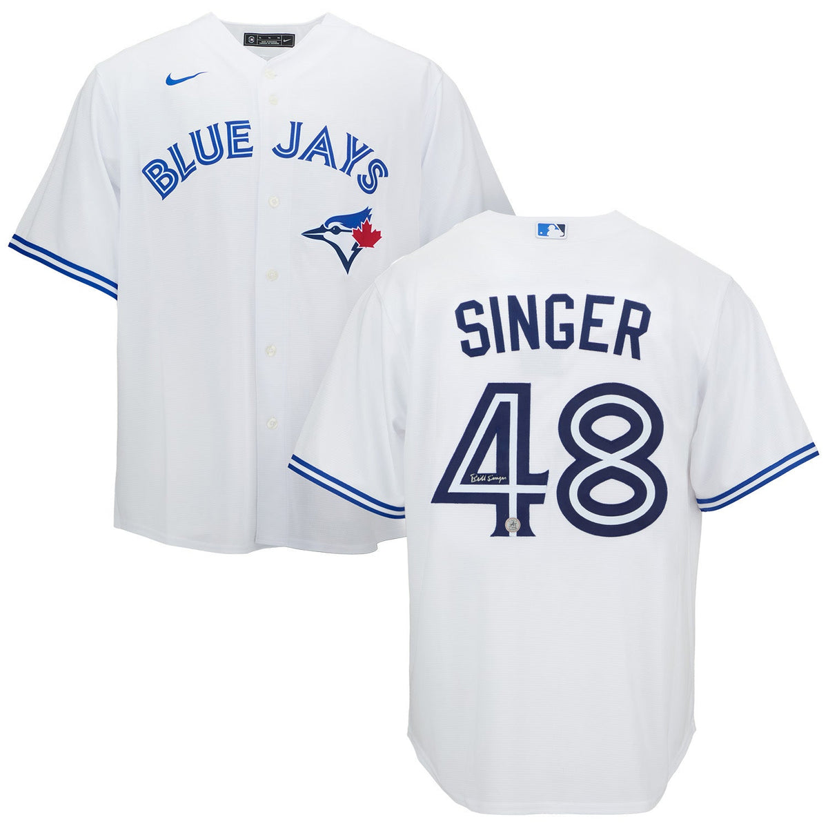 Bill Singer Signed Toronto Blue Jays White Majestic Jersey product image 3, provided for visual reference and product detail