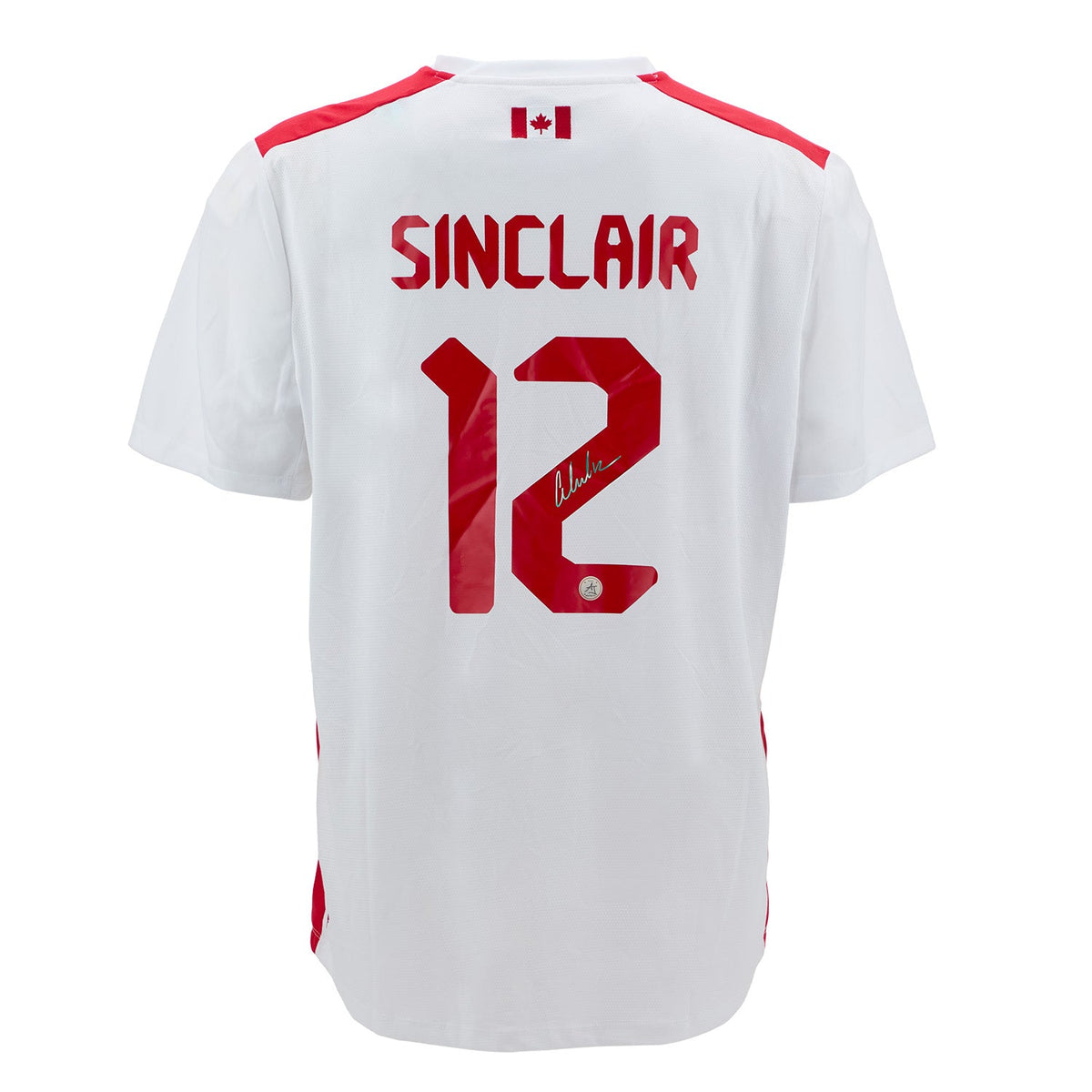 Christine Sinclair Signed Team Canada White Umbro Replica Soccer Jersey product image 1, provided for visual reference and