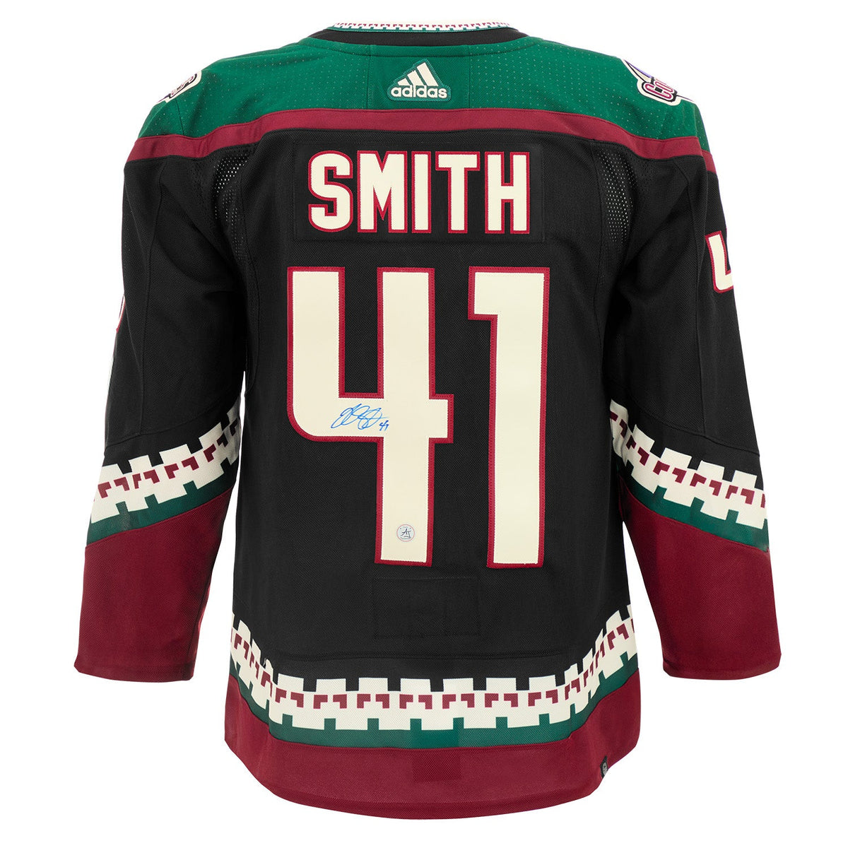 Mike Smith Autographed Arizona Coyotes Black Kachina adidas Jersey product image 1, provided for visual reference and