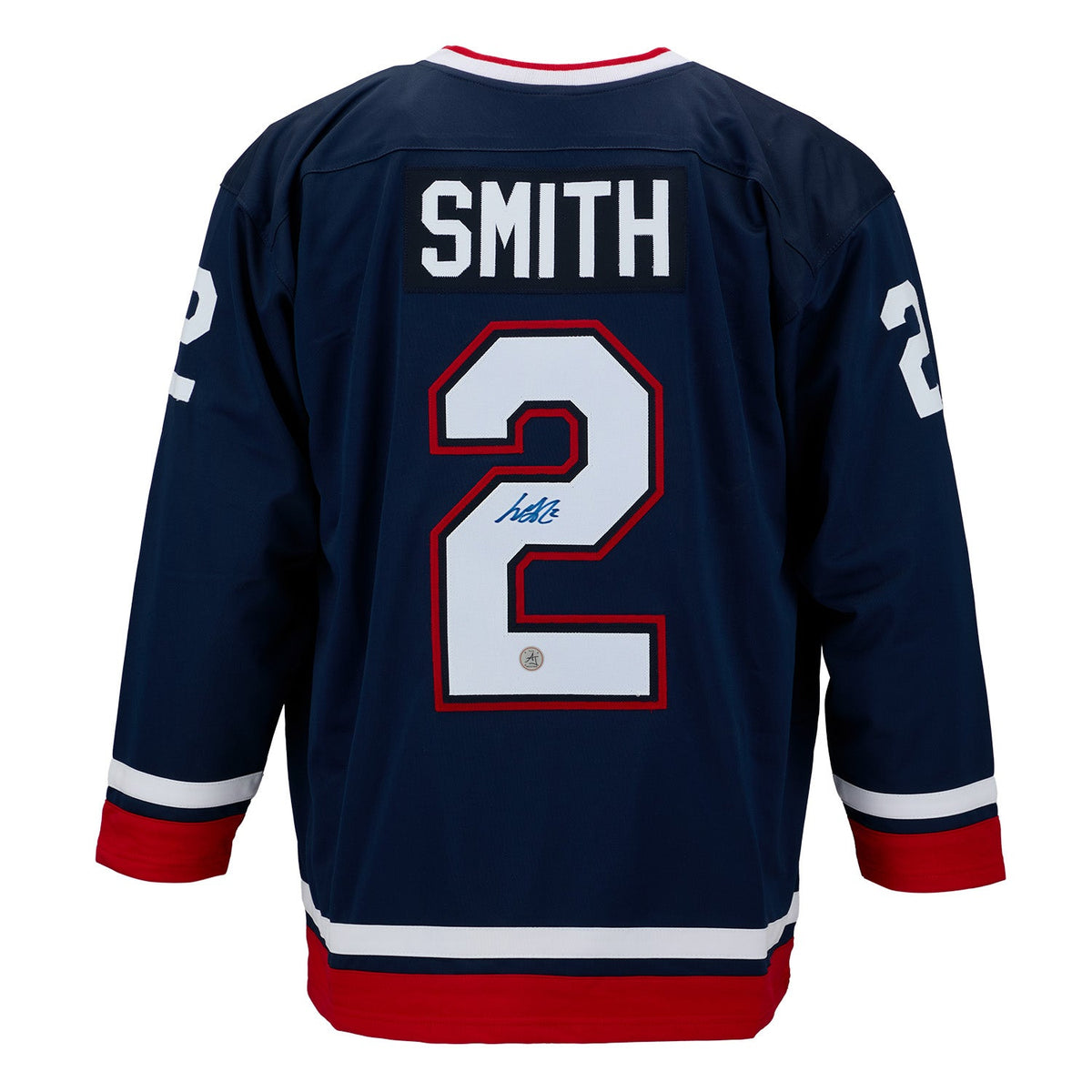 Will Smith Autographed Team USA Custom Hockey Nation Jersey product image 1, provided for visual reference and product