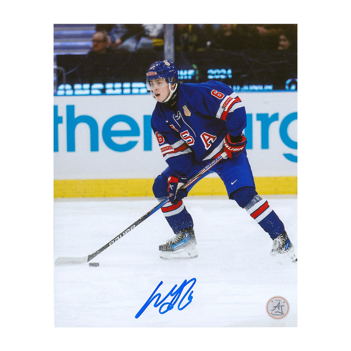 Will Smith Signed Team USA World Junior Hockey 8x10 Photo product image 1, provided for visual reference and product detail