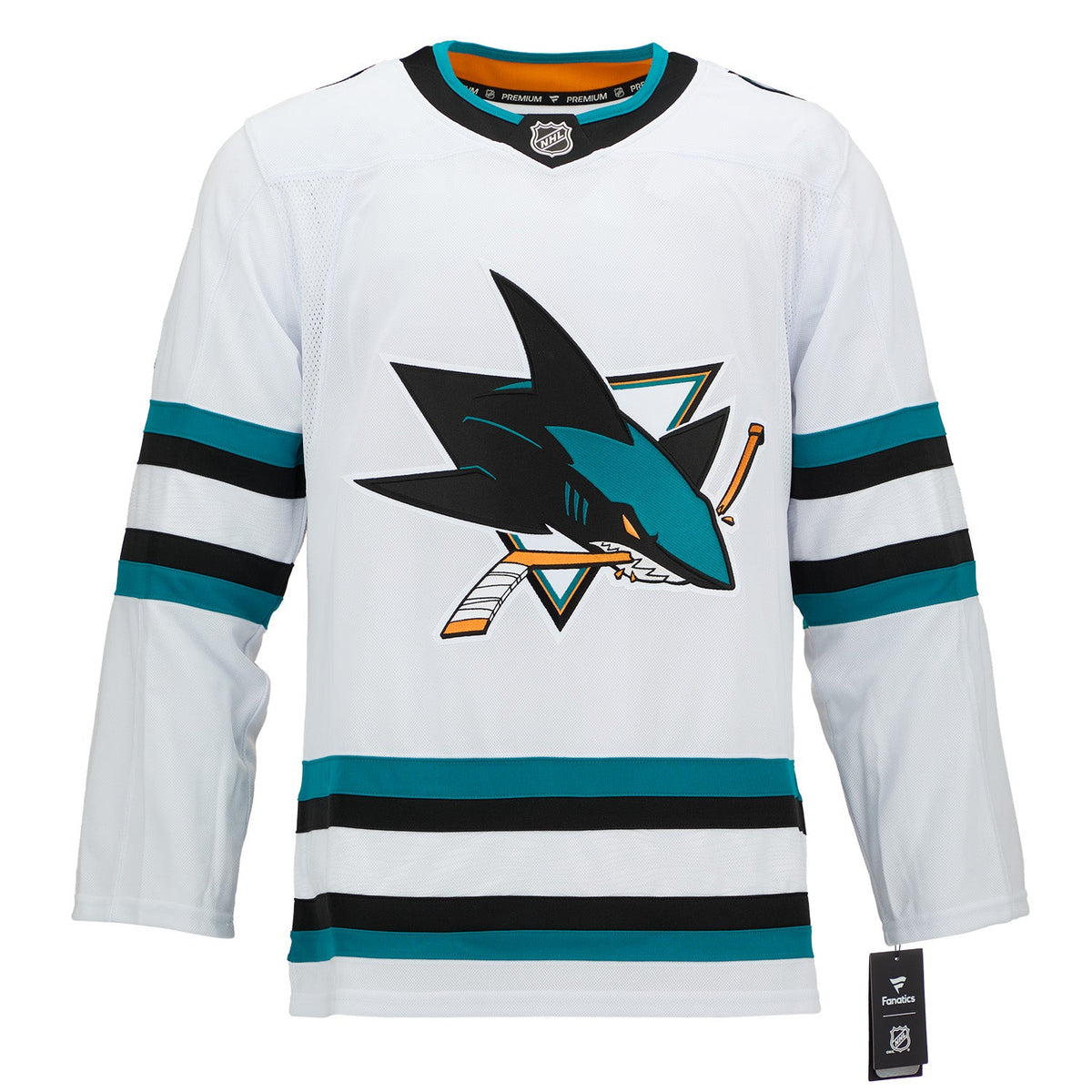 Will Smith Signed San Jose Sharks White Fanatics Premium Jersey product image 2, provided for visual reference and product