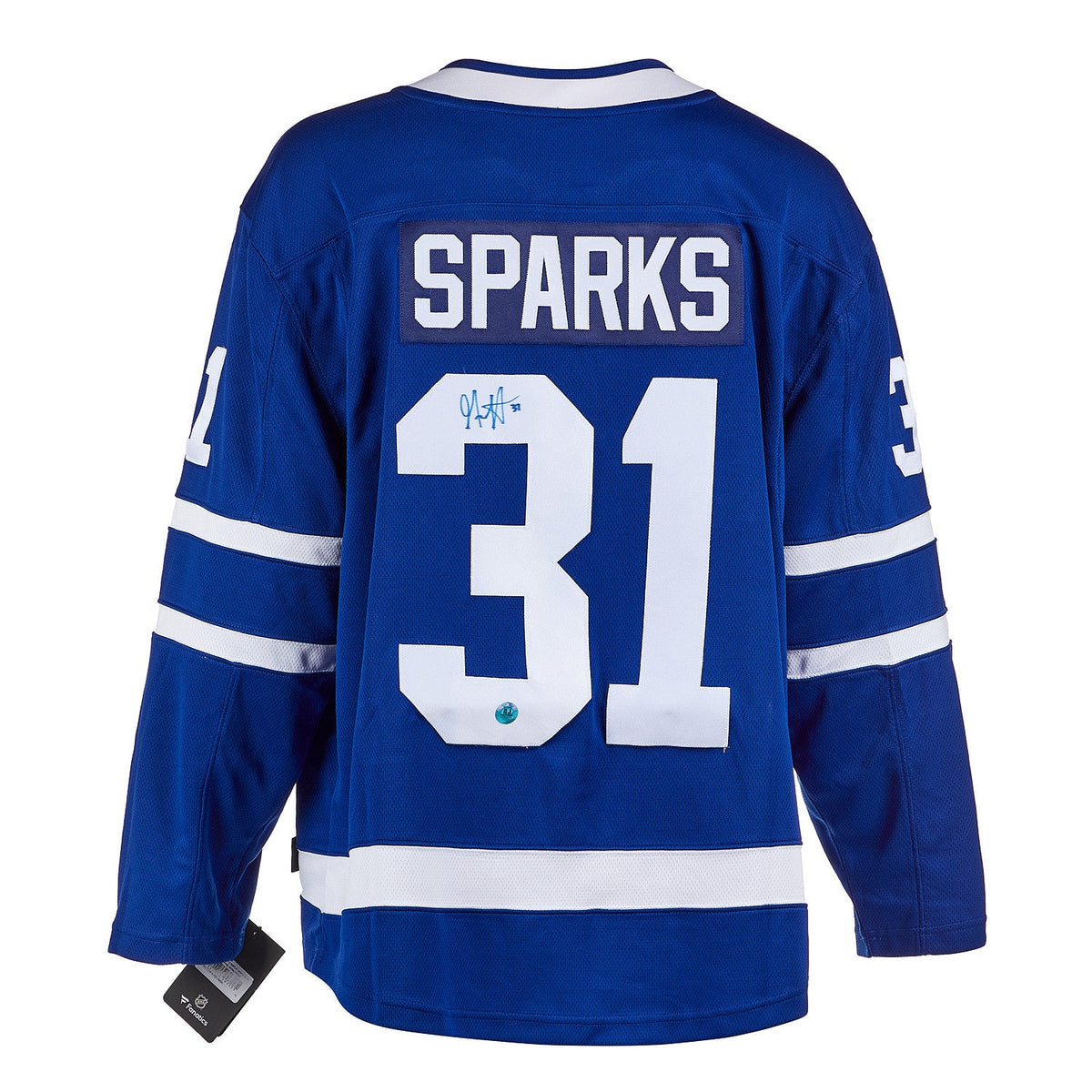 Garret Sparks Autographed Toronto Maple Leafs Fanatics Breakaway Jersey product image 1, provided for visual reference and